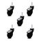 Service Caster 3 Inch Black Hooded Neoprene Rubber 12mm Threaded Stem Casters SCC, 5PK SCC-TS03S310-NPRB-BK-M1215-5 - alternate 3